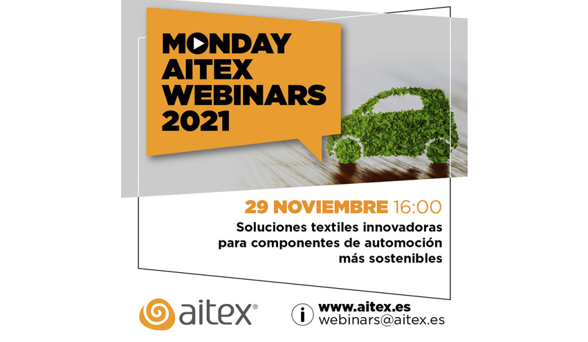 AITEX imparte un webinar gratuito sobre nuevos componentes más sostenibles para automoción