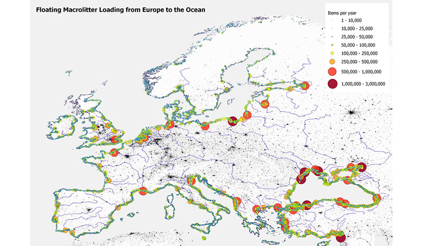 Un estudio demuestra con medidas reales la contribución de Europa a la basura marina