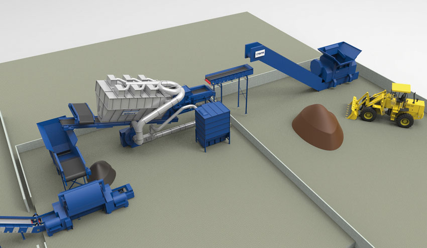 Layout planta de preparación de combustible derivado de residuos en Guatemala