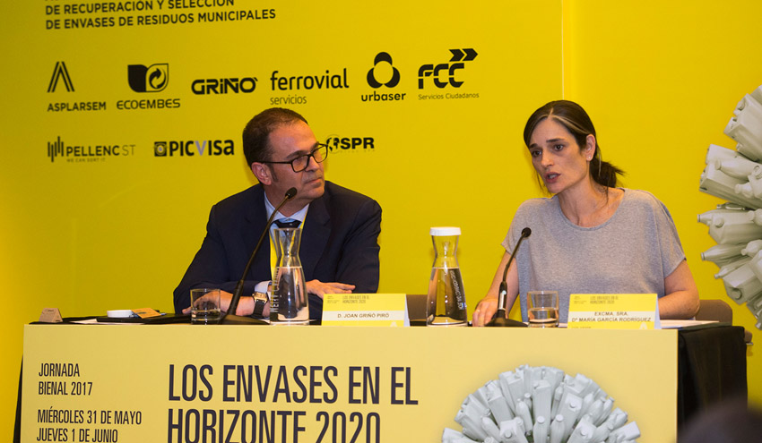 Secretaria Estado Medio Ambiente, María García y Presidente ASPLARSEM, Joan Griño