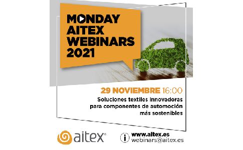 AITEX imparte un webinar gratuito sobre nuevos componentes más sostenibles para automoción