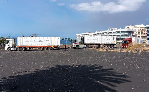 Las desaladoras portátiles para producción de agua de riego en La Palma ya están en Puerto Naos