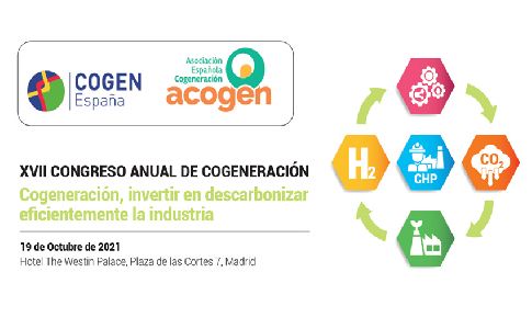 ACOGEN y COGEN España organizan el XVII Congreso Anual de Cogeneración el 19 de octubre en Madrid